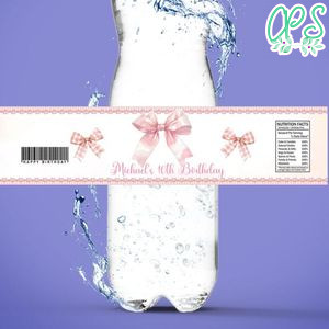 Coquette Bottle Label Birthday Water Bottle Label Template to Print at Home Instant Download
