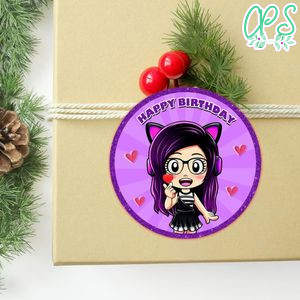 Kori Juega Circle Sticker Template Customizable to Print at Home Instant Download