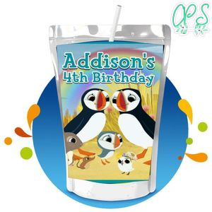 Puffin Rock Capri Sun Birthday Labels Digital File Printable Instant Download
