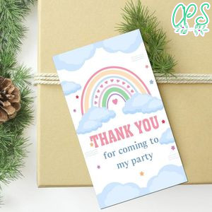 Cloud Nine Thank You Tag Customizable Template To Print At Home Instant Download