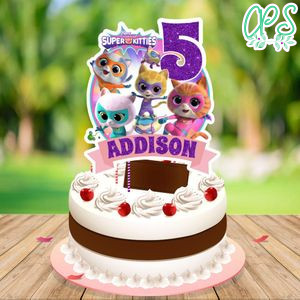 Super Kitties Cake Topper Template Printable Instant Download