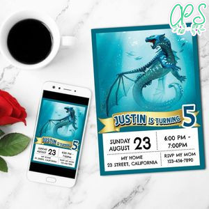 Wings of Fire Tsunami Invitation Customizable Template to Print at Home Instant Download