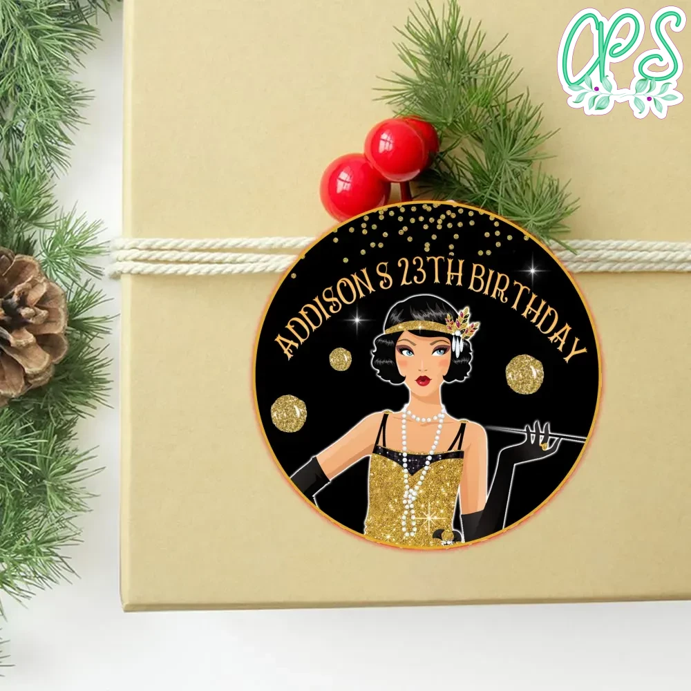 Flapper Circle Sticker Template Customizable DIY | CustomPartyShirts