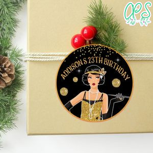 Flapper Circle Sticker Template Customizable To Print At Home Instant Download