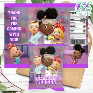 Ada Twist scientist Birthday Party Chip Bag Digital File Printable Instant Download