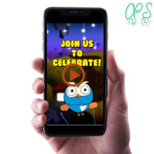 Giggle and Hoot Video Invitation Digital Template Customizable Instant Download