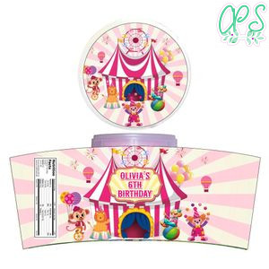 Pink Carnival Cotton Candy Label Template To Print At Home Instant Download