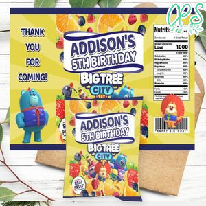 Big Tree City Birthday Party Fruit Snack Bag Digital File Printable Instant Download