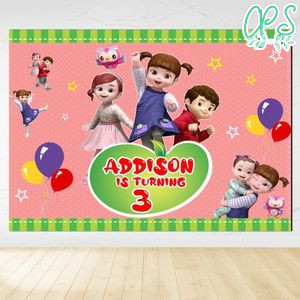 Kongsuni and friends Birthday Backdrop Digital File Template Instant Download