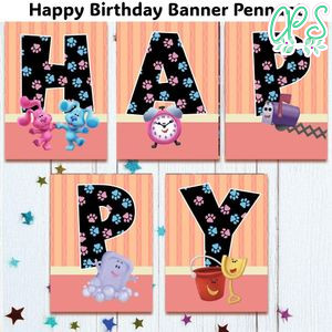 Blue's Clues Banner Pennant Digital File Template Instant Download