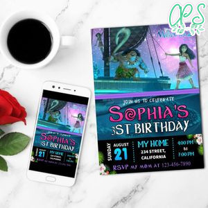 Moana 2 Birthday Invitation Customizable Template to Print at Home Instant Download