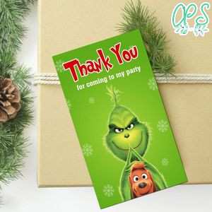Grinch Thank You Tag Customizable Template To Print At Home Instant Download