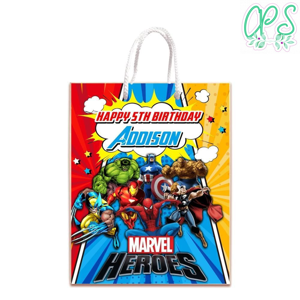 Superhero Marvel Gift Bag Label Template Printable Instant Download