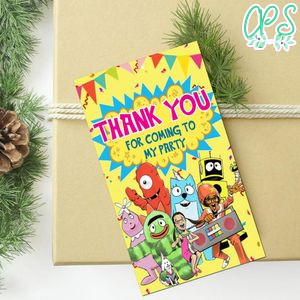 Yo Gabba Gabba Thank You Tag Customizable Template To Print At Home Instant Download