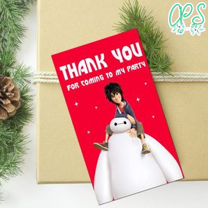 Big Hero 6 Thank You Tag Customizable Template To Print At Home Instant Download