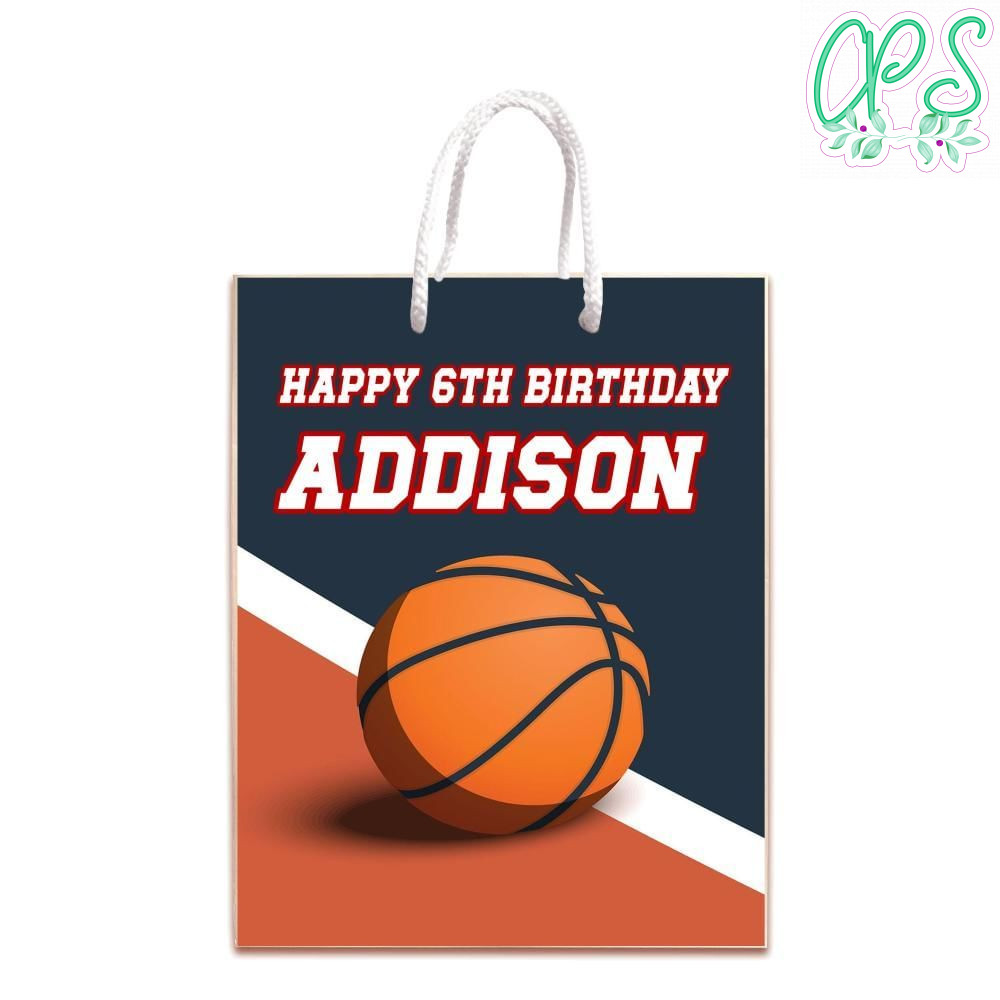 Basketball Gift Bag Label Template Printable Instant Download