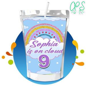 Cloud Nine Capri Sun Birthday Labels Digital File Printable Instant Download