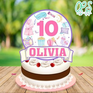 Sleepover Cake Topper Template Printable Instant Download