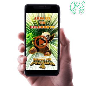 Kung fu panda 4 Birthday Video Invitation Digital Template Customizable Instant Download