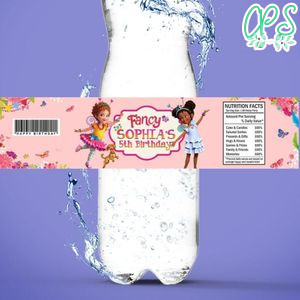 Fancy Nancy Birthday Water Bottle Label Template to Print at Home Instant Download