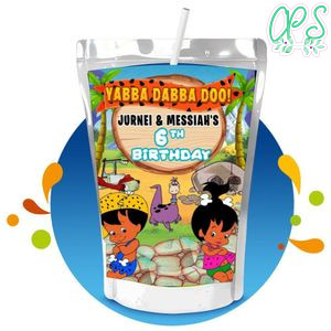 Flintstones Capri Sun Birthday Label Digital File Printable Instant Download