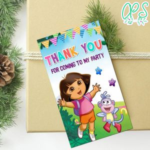 Dora The Explorer Thank You Tag Customizable Template To Print At Home Instant Download