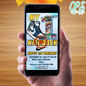 Kickback Birthday Video Invitation Digital Template Customizable Instant Download
