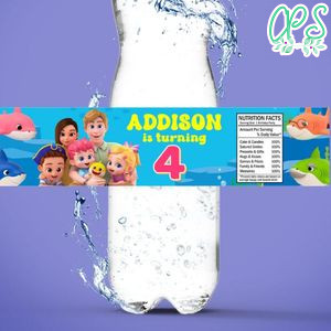 Bebefinn Birthday Water Bottle Label Template to Print at Home Instant Download