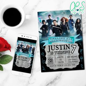 Shadowhunters Birthday Invitation Customizable Template to Print at Home Instant Download