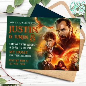 Fantastic Beasts Invitation Customizable Template to Print at Home Instant Download