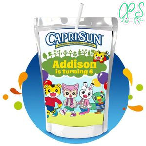 Shimajiro Capri Sun Birthday Labels Digital File Printable Instant Download