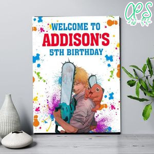Chainsaw Birthday Welcome Sign Digital File Printable Instant Download