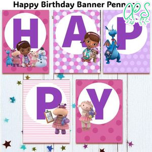Doc Mcstuffins Banner Pennant Digital File Template Instant Download