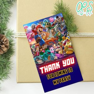 Super Smash Brothers Thank You Tag Customizable Template To Print At Home Instant Download