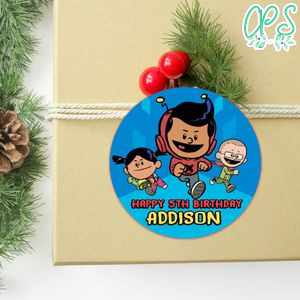 Xavier Riddle Circle Sticker Template Customizable to Print at Home Instant Download