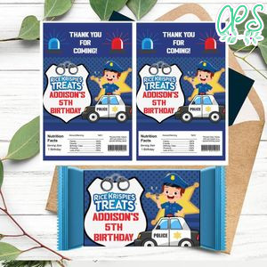 Police Rice Krispies Treats Template Printable Instant Download