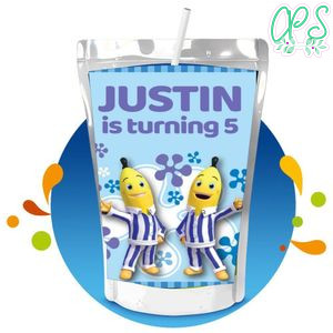 Bananas in pyjamas Capri Sun Birthday Labels Digital File Printable Instant Download