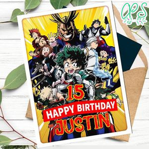 My Hero Academia Personalized Birthday Card