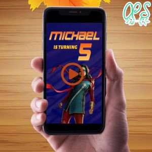 Ms. Marvel Birthday Video Invitation Digital Template Customizable Instant Download