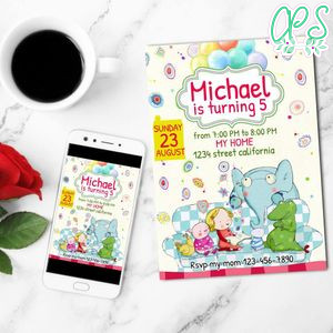 Tilly And Friends Birthday Flyer Customizable Template to Print at Home Instant Download