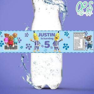 Bananas in pyjamas Birthday Water Bottle Label Template to Print at Home Instant Download