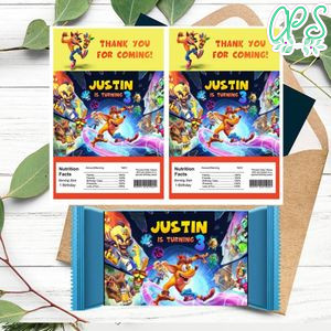 Crash bandicoot Rice Krispies Treats Template Printable Instant Download