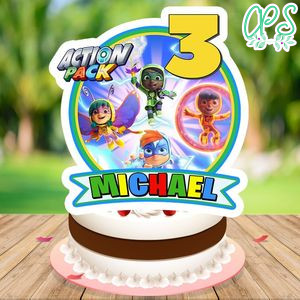 Action Pack Birthday Cake Topper Template Printable Instant Download