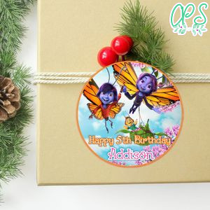 Butterfly Tale Circle Sticker Template Customizable To Print At Home Instant Download