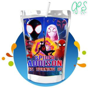 Spiderman Across SpiderVerse Capri Sun Birthday Labels Digital File Printable Instant Download