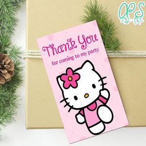 Hello Kitty Thank You Tag Customizable Template To Print At Home Instant Download