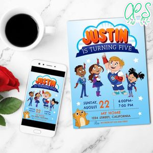Hero Elementary Invitation Customizable Template to Print at Home Instant Download