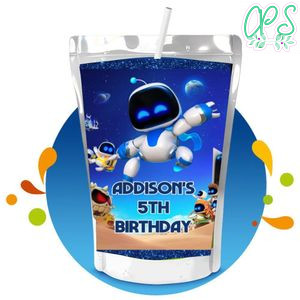 Astro bot Capri Sun Birthday Label Digital File Printable Instant Download