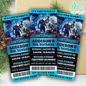 Ant Man And The Wasp Quantumania Ticket Invitation Customizable Template Instant Download