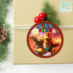 Bowser Circle Sticker Template Customizable To Print At Home Instant Download